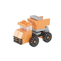 Orange Building Blocks Toy Truck With Black Wheels And Construction Model