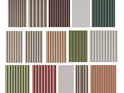 Variety Of Colorful Wainscoting Panels For Interior Decor 3d model