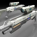 Futuristic Sci Fi Weapon Design With Dual Barrel Scope And Tactical Grip Features