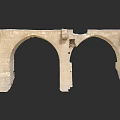 Ancient Stone Architecture With Double Arched Doorways And Historic Details