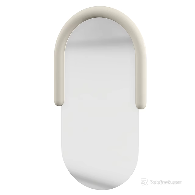 Modern Minimalist Mirror With Beige Arch Frame For Home Decor 3d model 