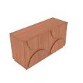 Modern Oak Cabinet With Curved Patterns And Sleek Wooden Design Elements 3d model