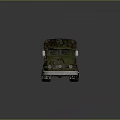 Green Military Cargo Truck with Camouflage Cover and Number 31 on Side Blue Circular Sticker