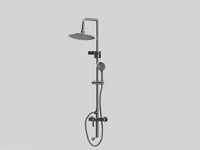 Modern Chrome Shower System With Rainfall Head Handheld Sprayer And Controls 3d model