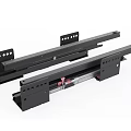 Black Metal Heavy Duty Sliding Rails For Furniture Hardware With Mounting Holes
