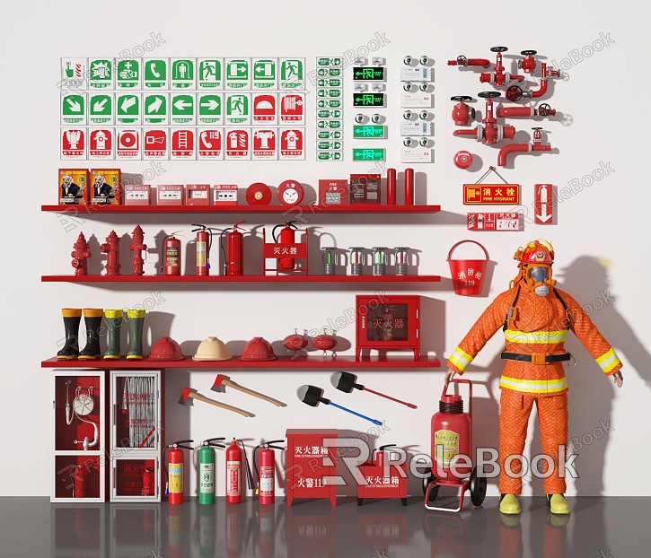 Modern fire fighting equipment model