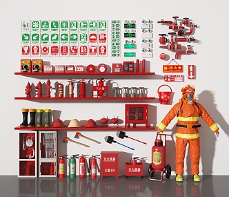 Modern fire fighting equipment 3d model