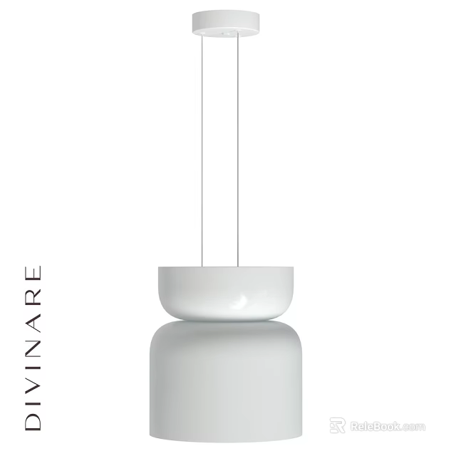 Modern White Minimalist Pendant Light With Layered Ceramic Design For Home Decor 3d model 