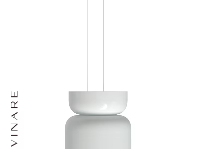 Modern White Minimalist Pendant Light With Layered Ceramic Design For Home Decor 3d model