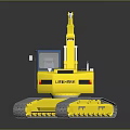 Yellow Functional Excavator With Blue Cabin Tracks Model 316 And Bucket