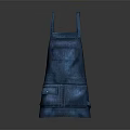 Durable Blue Denim Apron With Adjustable Straps And Functional Pockets For Home Kitchen Use