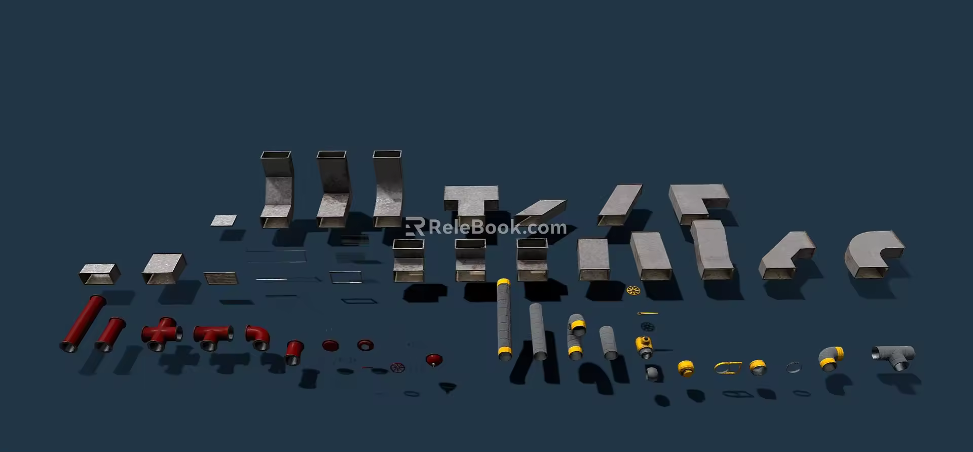 Modern Piping System Package 3d model