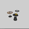 Modern Side Table Combination Bauhaus Side Table Small Coffee Table Small Round Table Round Table Leisure Table Negotiation Table Solid Wood Metal 3d model
