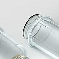 Stainless Steel Water Filter Components With Transparent Cylinder Brass Fittings And White Knobs