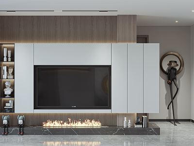 Modern TV background wall model