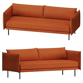 Jogvan orange red leisure sofa 18 3d model