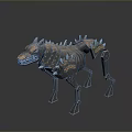 Futuristic Mechanical Dog With Metal Spikes And Black Orange Robotic Design