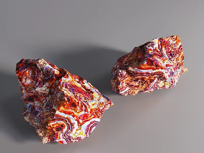 modern rock ore stone rockery stone agate 3d model