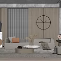 Modern sofa coffee table combination 3d model