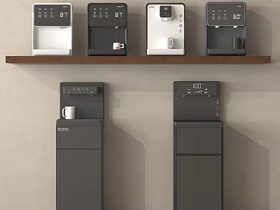 Stylish Modern Daily Appliances With Countertop And Floor Standing Models In Black And White 3d model