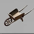 Classic Vintage Wooden Wheelbarrow With Single Wheel And Retro Design