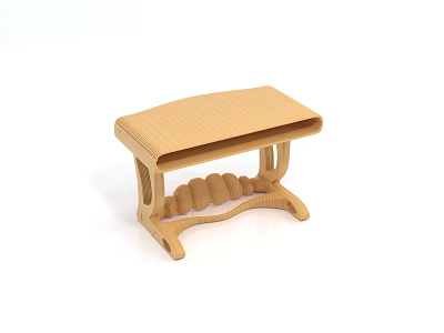 Wooden Kids Table With Curved Top And Spiral Legs Design For Children 3d model