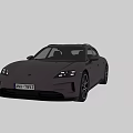 Lilac Porsche Sport Turismo Car With Sleek Aerodynamic Body Sporty Wheels And Rear Spoiler