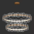 Elegant Modern Double Layer Chandelier With Petal Design And Crystal Decorations
