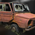 Old Rusty Van With Broken Windows And Worn Out Exterior Look 3d model