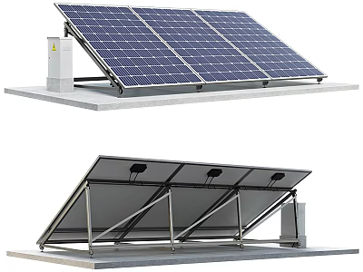 Two Types Of Solar Panels For Household Appliances With Roof Mounting Brackets 3d model