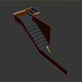 Sleek Curved Wooden Staircase Design With Gray Steps And Wooden Railing