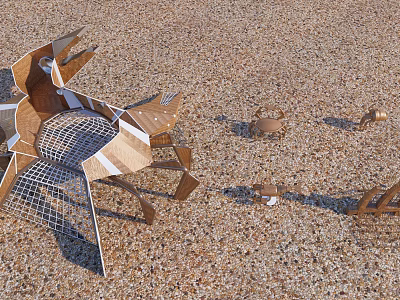 Modern play equipment children's equipment crab marine life 3d model