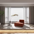Modern Curtains 3d model