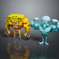 Spongebob Cartoon Spongebob Animation Spongebob Anime Spongebob Little Monster Little Monster 3d model