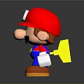Mario Toy Figurine With Red Hat Black Mustache Blue Overalls And Brown Shoes