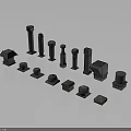 Diverse Architectural Stone Components With Columns Capitals Bases And Decorative Pieces