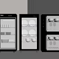 Haier Black Kitchen Appliances Sterilizing Cabinets With Dishes Bowls And Glasses
