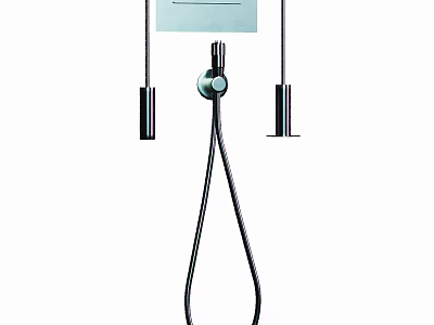 Sleek Bathroom Accessories With Wall Mounted Handheld Shower Control Knob And Flexible Hose 3d model