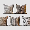 Decorative Throw Pillows With Woven Texture Geometric Pattern And Neutral Tones For Home Decor 3d model