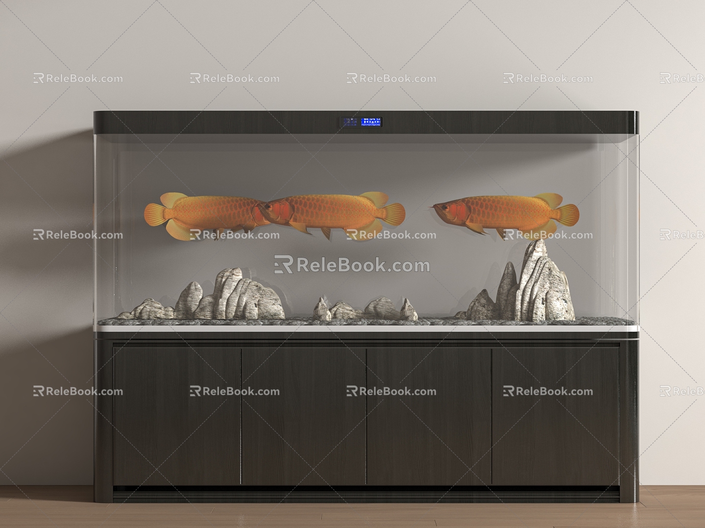 Modern fish tank embedded fish tank fish tank cabinet 3d model