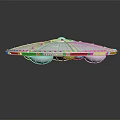 Alien Character And Extraterrestrial Creature Near Floating Silver UFO Craft 3d model