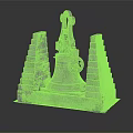Bronze Bell Musical Instrument and Painting Tools on Towered Support Stand