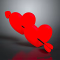 Red Heart Shaped Decorative Items With Black Arrow For Daily Life Decor