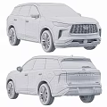 Silver Infiniti SUV Front and Rear Exterior Design With Grille Headlights and Taillights