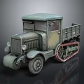 Vintage Green Tracked Truck Model Showcasing Classic Retro Military Body Design Details