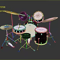 Professional Drum Set Equipment with Drums Cymbals Drumsticks and Stands