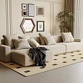 Middle-style multiplayer sofa 3d model