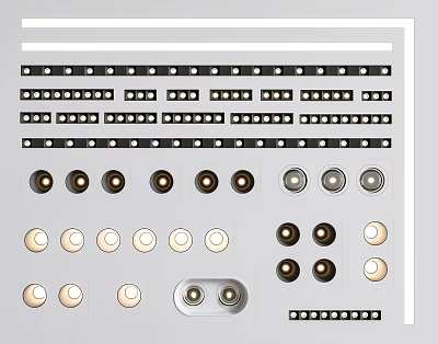 Modern downlight spotlight anti-glare spotlight combination 3d model