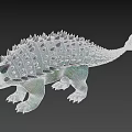 Vibrant Dinosaur Figure With Green Purple Skin Back Spikes And Fish Like Tail