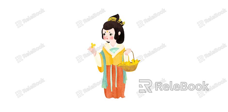 Modern game character cartoon character animated character female model